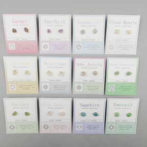 Pendientes de Plata S925 con Diseño de Cristal Natural <span class=keywords><strong>en</strong></span> <span class=keywords><strong>Bruto</strong></span> Incrustado, Pendientes con Tarjeta de Piedras Preciosas, Joyería Encantadora - Product Image 1