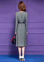 Robe de maternité vintage professionnelle sur mesure FMY Factory pour femmes, robe midi amincissante de luxe légère et haut de gamme à col en V 66396