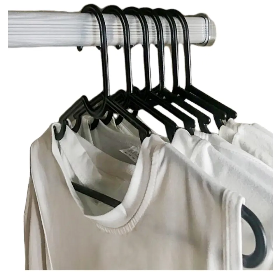 10 pcs Black Plastic Clothes Hangers Clothing Hangers Plastic Hangers