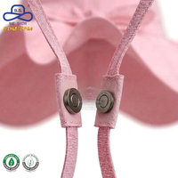 Sombrero de Pescador con Lazo Rosa y Borde Ondulado, Protección Solar, con Correa Magnética para la Barbilla, para Niños, Playa y Actividades al Aire Libre, Venta al Por Mayor de Fábrica