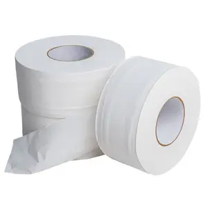 Vente en gros en usine de rouleaux de papier toilette jumbo recyclé 1 pli 2 plis pour salle de bain