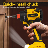 Perceuse sans fil 21V sans balais, ensemble 4-en-1 avec têtes interchangeables et mandrin à connexion rapide pour le bricolage