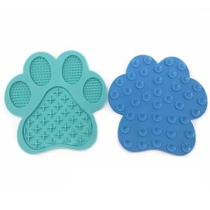 Hot selling Custom Pet Cat Bowl Silicone Paw Shape <b>Slow</b> <b>Feeder</b> Dog Bowl with Licking Pad - Product Image 2