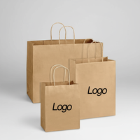 Sacs en papier kraft personnalisés avec ruban de fermeture et poignée pour médicaments, biscuits, collations, shopping, emballage promotionnel