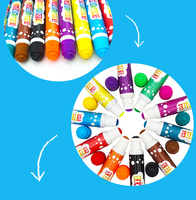 Marqueurs de gribouillage 10 couleurs à base d'eau non toxiques, marqueurs à points lavables, kits d'art pour enfants, fournitures de dessin