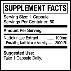 Complément Alimentaire OEM ODM Nattokinase 2000 FU 100mg 60 Capsules – Capsules Végétales Fermentées - Product Image 2
