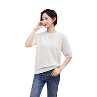Pulls en tricot de laine à manches courtes de couleur noire, prix d'usine, décontractés, confortables, mode automne, tenues pour femmes