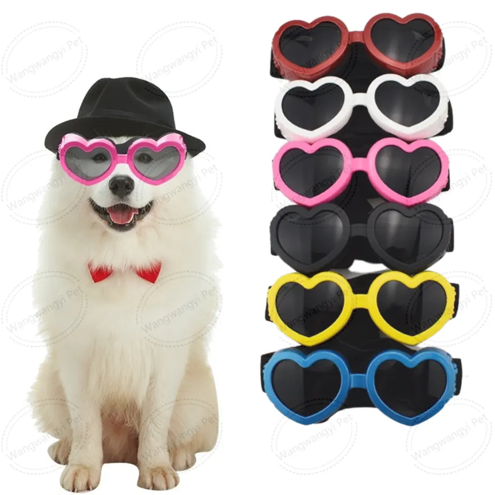 Dễ thương hình trái tim Dog Goggle không thấm nước Dog Eye mặc UV bảo vệ Pet Kính mát