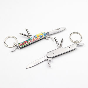 Fabricage Custom Logo 5 In 1 Roestvrijstalen Mini Sleutelhanger Souvenir Multi Functioneel Survival Zakmes - Product Image 6