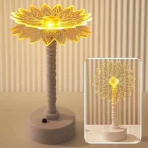 Lampada da Tavolo LED di Design Minimalista Moderno, Semplice e Lussuosa in Acrilico, Regalo Creativo con Motivo Girasole, Decorativa <span class=keywords><strong>per</strong></span> Camera da Letto Femminile - Product Image 3