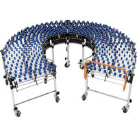 Convoyeur à rouleaux en plastique et caoutchouc flexible, courbé, à vitesse réglable, pour le chargement et le déchargement des camions et des remorques, neuf