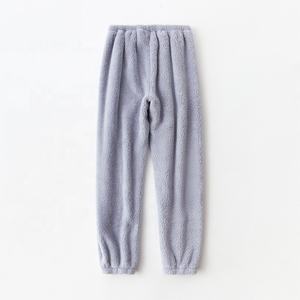 <span class=keywords><strong>Pantaloni</strong></span> Pigiama <span class=keywords><strong>in</strong></span> Peluche per Donne, Comodi e Morbidi con Vita Elastica, Caldi <span class=keywords><strong>Pantaloni</strong></span> <span class=keywords><strong>in</strong></span> Pile Tinta Unita con Polsini Colorati - Product Image 5