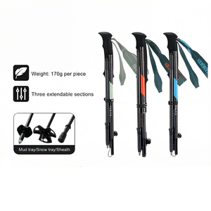 Bâtons de randonnée pliables ultra-légers en fibre de carbone 3K, longueur réglable, portables, extensibles en 3 sections, fabrication OEM/ODM - Product Image 2