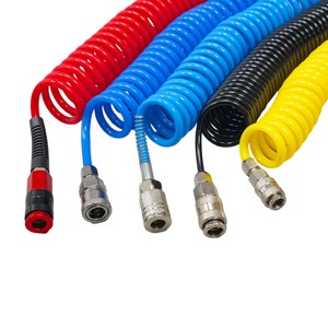 Tuyau d'air spiralé pneumatique flexible rouge et bleu de 10 m pour remorque, ensemble de 8 mm - Product Image 5