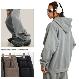 Survêtement d'hiver pour homme de haute qualité, à épaules tombantes, sans cordon, en coton lourd 360 g/m², personnalisable, écologique, à impression numérique - Product Image 3