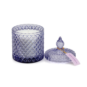 Cross-border best-selling soy wax scented <b>candle</b> gift box with carved glass, high-end fragrance, perfect as a souvenir or - Product Image 2