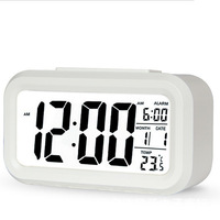 Horloge numérique de bureau avec commande sonore, rétroéclairage, réveil numérique, sonneries pour chambres à coucher, chevet, enfants, décoration de la maison