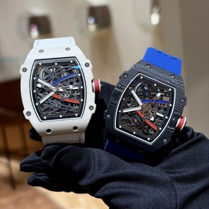 Reloj Mecánico RM Luxurious Reserve Sapphire de Alta Calidad, Personalizable, con Elegante Esqueleto de Fibra de Carbono y Correa de Nailon Brillante - Product Image 1