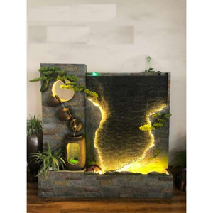 Meilleure vente résine <span class=keywords><strong>pierre</strong></span> cascade fontaine artificielle pluie eau rideau <span class=keywords><strong>jardin</strong></span> ornement pour extérieur cour affichage - Product Image 4