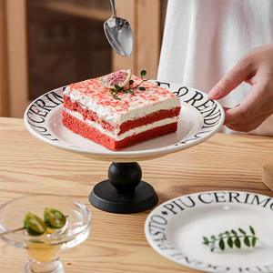 Plateau à fruits en céramique <span class=keywords><strong>sur</strong></span> <span class=keywords><strong>pied</strong></span>, pour plats froids, desserts sucrés, collations, compote, noix, plateau de service pour le thé, support à gâteaux, vaisselle de restaurant - Product Image 3