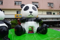 Parc de jeux gonflables commercial géant sur le thème des pandas, parc d'attractions gonflable