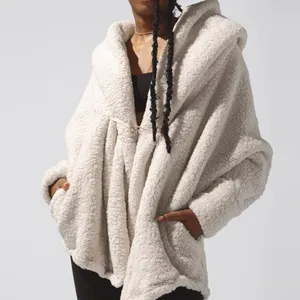 Winter Clothes Women Lounge Wear Fitness Sherpa Oversized Hoodie Casual Warm Women Coat