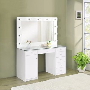 Mobili per la casa <span class=keywords><strong>toeletta</strong></span> in legno disegni per il <span class=keywords><strong>trucco</strong></span> specchio con cassetto set moderno bianco mesa muebles - Product Image 4