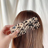 Peigne à cheveux en acétate crème nacré effet écaille de tortue avec logo personnalisé et boîte de rangement DIY, plusieurs couleurs disponibles, tailles personnalisées acceptées