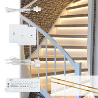 Contrôleur d'éclairage d'escalier STEP-07 à 20 marches avec capteur de lumière du jour DC12-24V interrupteur de panneau d'interface Dupont en option pour résidentiel