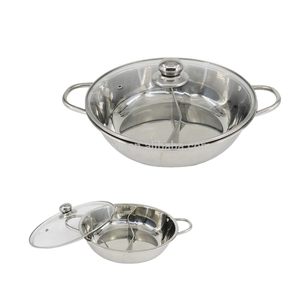 Marmite à <span class=keywords><strong>fondue</strong></span> en acier inoxydable 304 grande capacité, design rustique, ustensile de cuisine, pour <span class=keywords><strong>fondue</strong></span> chinoise (shabu-shabu), cuisinière à <span class=keywords><strong>induction</strong></span>, soupe et légumes - Product Image 1