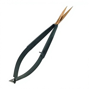 Rose Gold Tip Black Handle Spring Scissor Stainless Steel Sustainable <b>Makeup</b> Tool Eyebrow Trimmer Straight Left-Handed Sharp - Product Image 6
