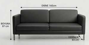 Modern Office <b>Sofa</b> Synthetic Leather Metal Leg Waiting Lounge 2 Seater Couch Reception Seating For Office <b>Hotel</b> Use - Product Image 2