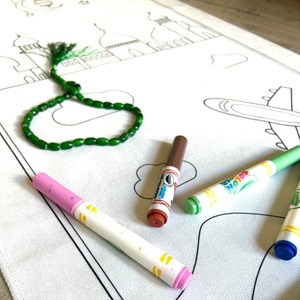 Nico prezzo all'ingrosso per bambini tessuto fatto a mano lavabile per pregare tappetino matite colorate scatola Eid Mubarak regalo musulmano Ramadan <span class=keywords><strong>preghiera</strong></span> fai da te - Product Image 2