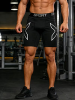 Pantalones Cortos de Ciclismo hasta la Rodilla para Hombre, para Deportes y Fitness, Baloncesto, Secado Rápido, Alta Elasticidad, Ajuste Ceñido
