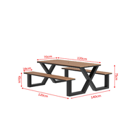 Ensemble de table et bancs de restaurant en acier - Design européen moderne, mobilier commercial durable et robuste