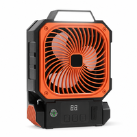 Ventilatore da Campeggio Pieghevole a Batteria 2026, Ricaricabile 6000mAh, 9 Velocità, Luce LED, USB Tipo C, Scatola, per Esterni, in Plastica