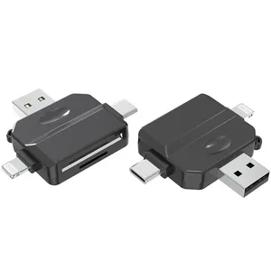 Lecteur de cartes multifonction 3 en 2, adaptateur <span class=keywords><strong>USB</strong></span> 2.0 Type <span class=keywords><strong>C</strong></span> vers SD, lecteur de clé <span class=keywords><strong>USB</strong></span> pour PC, accessoires pour ordinateur portable - Product Image 5