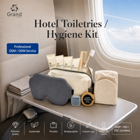 Kit d'hygiène de luxe personnalisé pour hôtels et resorts, pochette zippée, articles de toilette écologiques, fournisseur en gros