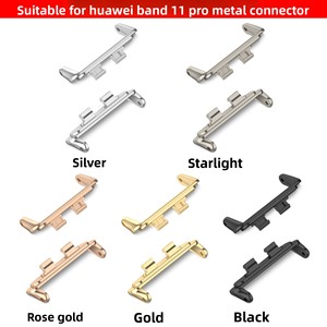 Connecteur de bracelet de montre en métal pour <span class=keywords><strong>Huawei</strong></span> <span class=keywords><strong>Band</strong></span> 11 / 11 <span class=keywords><strong>Pro</strong></span>, adaptateur de bracelet de montre en métal de qualité supérieure - Product Image 1