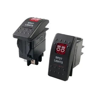 Ip67 spst interruptor automotivo, 5 pinos, led duplo, 12v, 20a, à prova d' água, automotivo, on-off, marítimo