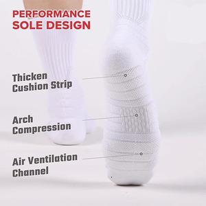Chaussettes <span class=keywords><strong>de</strong></span> Sport Mi-Hautes <span class=keywords><strong>de</strong></span> Qualité à <span class=keywords><strong>Compression</strong></span>, Cheville Antidérapante, en Coton, Hommes et Unisexe, avec Logo Personnalisé - Product Image 4