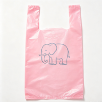 Sac en plastique rose pour T-shirt, imprimé motif animal personnalisé, emballage de vente au détail