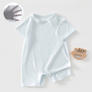 Body de Verano para Bebé, Modal, Manga Corta, Delgado, Transpirable, Unisex, con Etiqueta, Tejido de Punto - Product Image 1