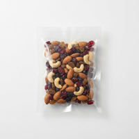Lage minimale bestelhoeveelheid BPA-vrije Mylar vacuümzakken, hoge barrière, transparant, 3-zijdig verzegeld, plastic verpakkingszak voor gedroogd fruit, noten en snacks.