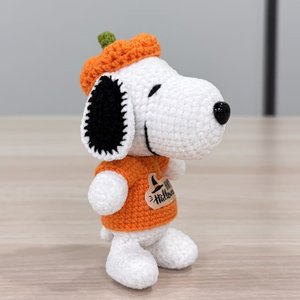 Peluche Amigurumi a Forma di <span class=keywords><strong>Cucciolo</strong></span> di Zucca Lavorato a Mano, <span class=keywords><strong>Regalo</strong></span> di Halloween Personalizzabile per Bambini - Product Image 4