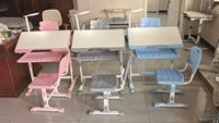 Ensemble de bureau et chaise ergonomiques réglables pour enfants, pour la maison et l'école, avec rangement et bureau inclinable