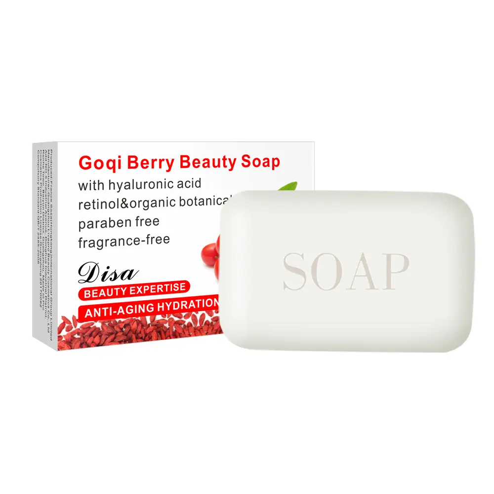 Disaar Gouji Berry Jabón natural Leche Herbal Enriquecido Barra sólida para aclarar la piel del adulto y limpieza de la belleza Cuidado DE LA PIEL