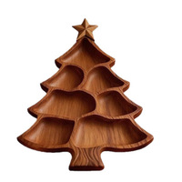 Nieuwe aanwinst: houten dienblad voor kerstboom, voor snacks, snoep, fruit, koekjes, houten bord voor kerstfeest, huisdecoratie