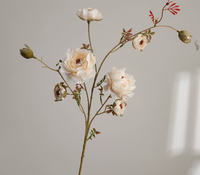 8 fleurs artificielles de rose Lefi Lulian faites à la main, style européen, pour la décoration de la maison, décoration murale de mariage, nouvel an - Matière plastique