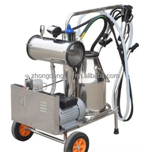 เครื่องรีดนมวัวไฟฟ้าแบบพกพาขายส่งจากโรงงาน ขนาด 25 ลิตร 50 ลิตร พร้อมปั๊มสุญญากาศอัตโนมัติและเครื่องยนต์สำหรับฟาร์ม - Product Image 1